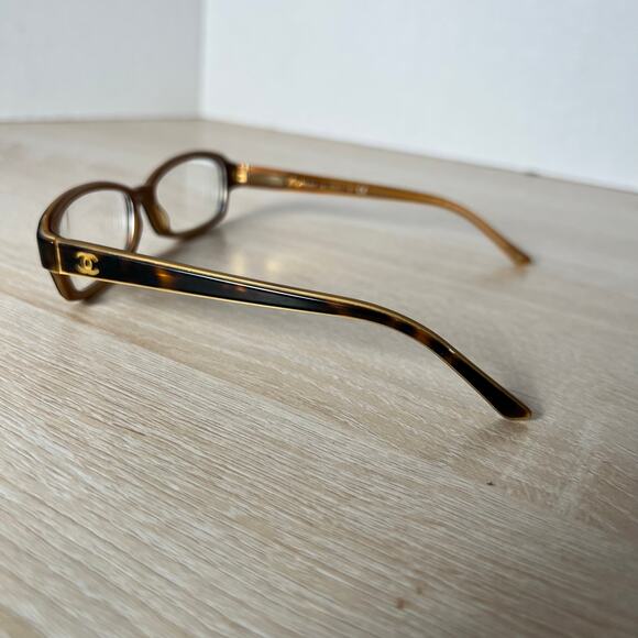 Chanel 3153 c.1134 RARE! Eyeglasses Dark Tortoise Gold Frames 52-15-130 Italy - Picture 7 of 8